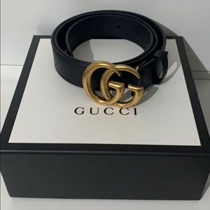 Gucci Leather Belt with Double G Buckle